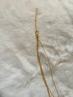 Gold plated double necklace