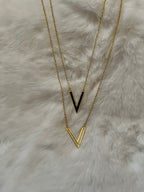 Gold plated double necklace