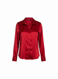 Red satin shirt