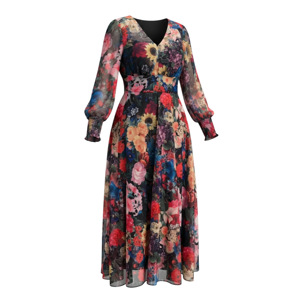 Long flowers dress