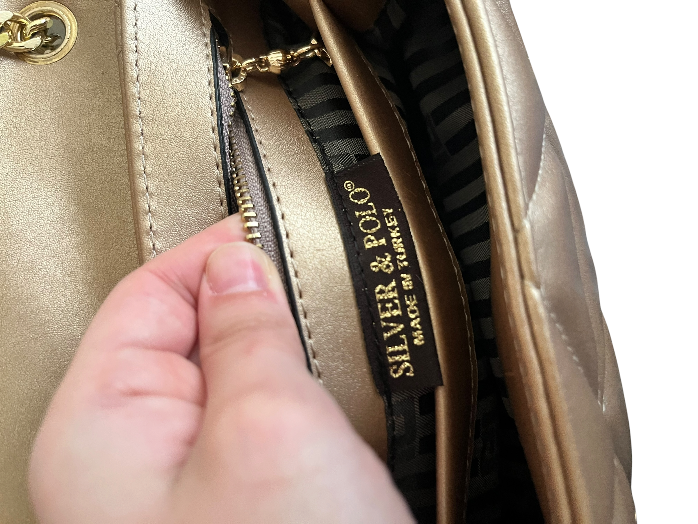 Silver&Polo champaign bag