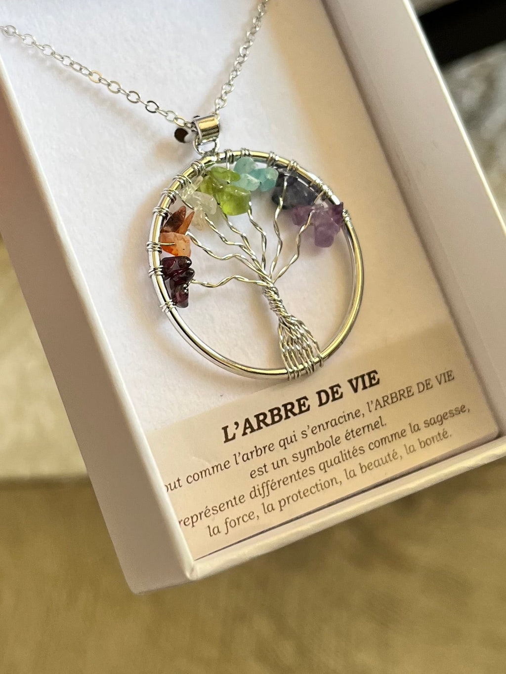 Life tree colorful necklace