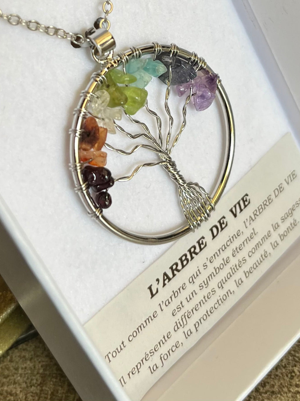 Life tree colorful necklace