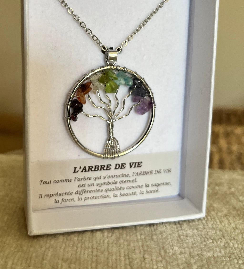 Life tree colorful necklace