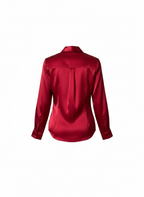 Red satin shirt