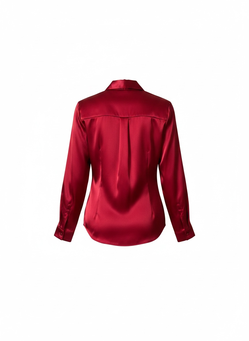 Red satin shirt