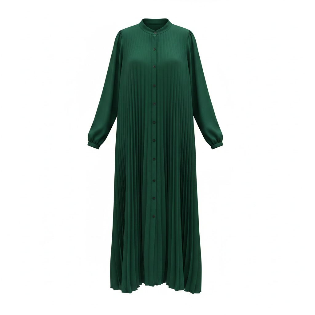 Green dress with buttons
