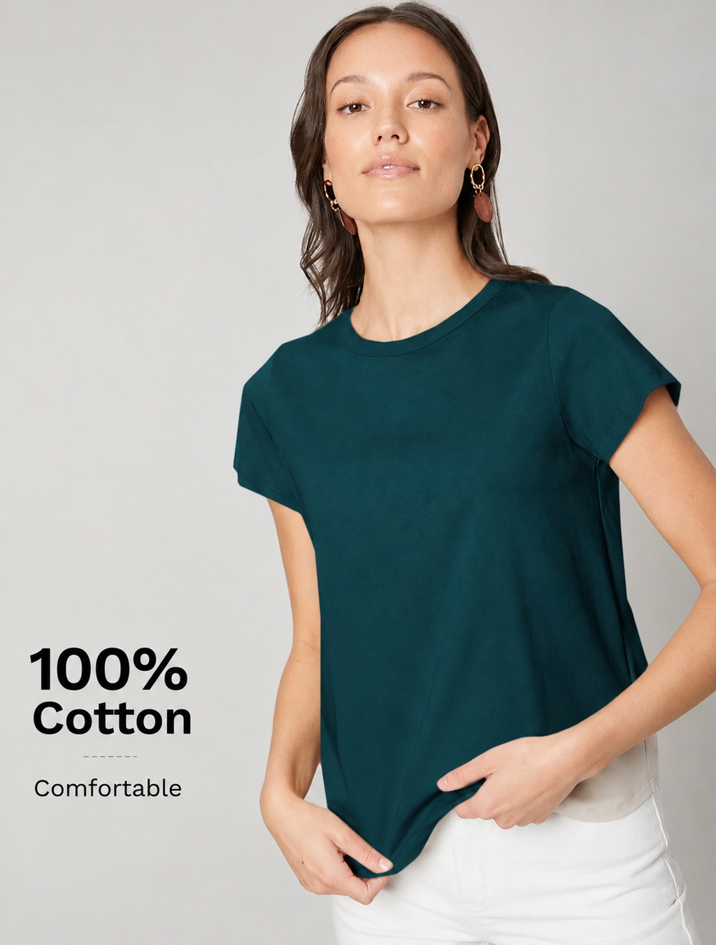 Cotton teal blue T-Shirt
