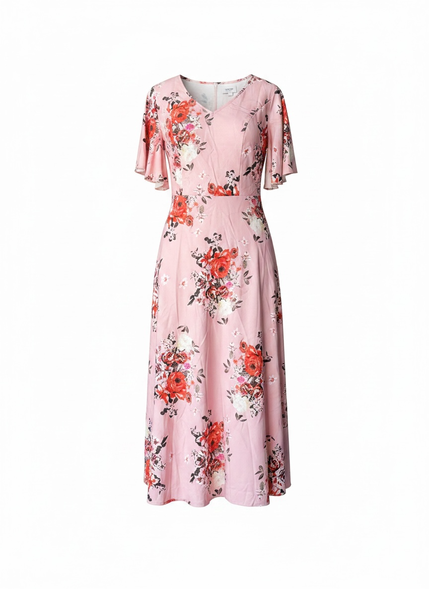 Pink floral dress