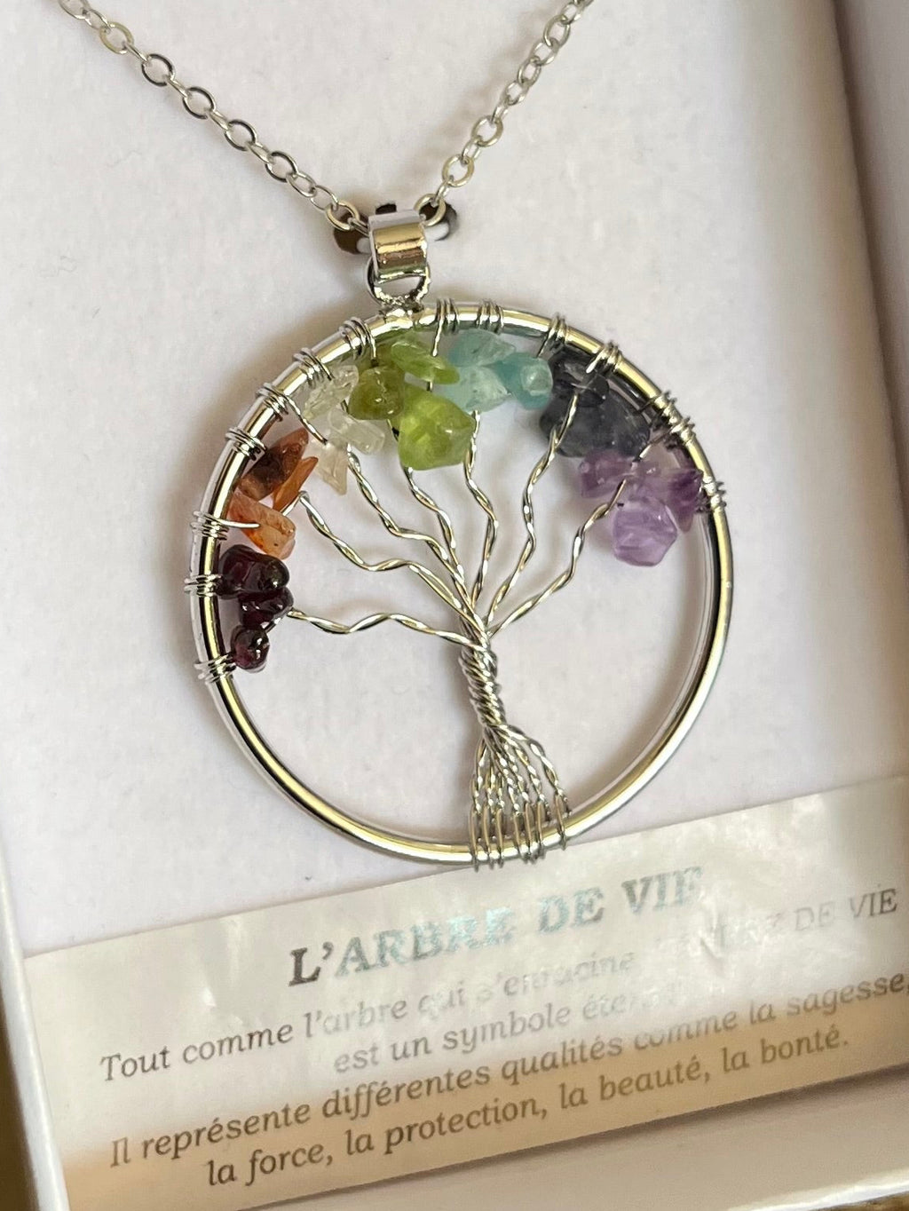 Life tree colorful necklace