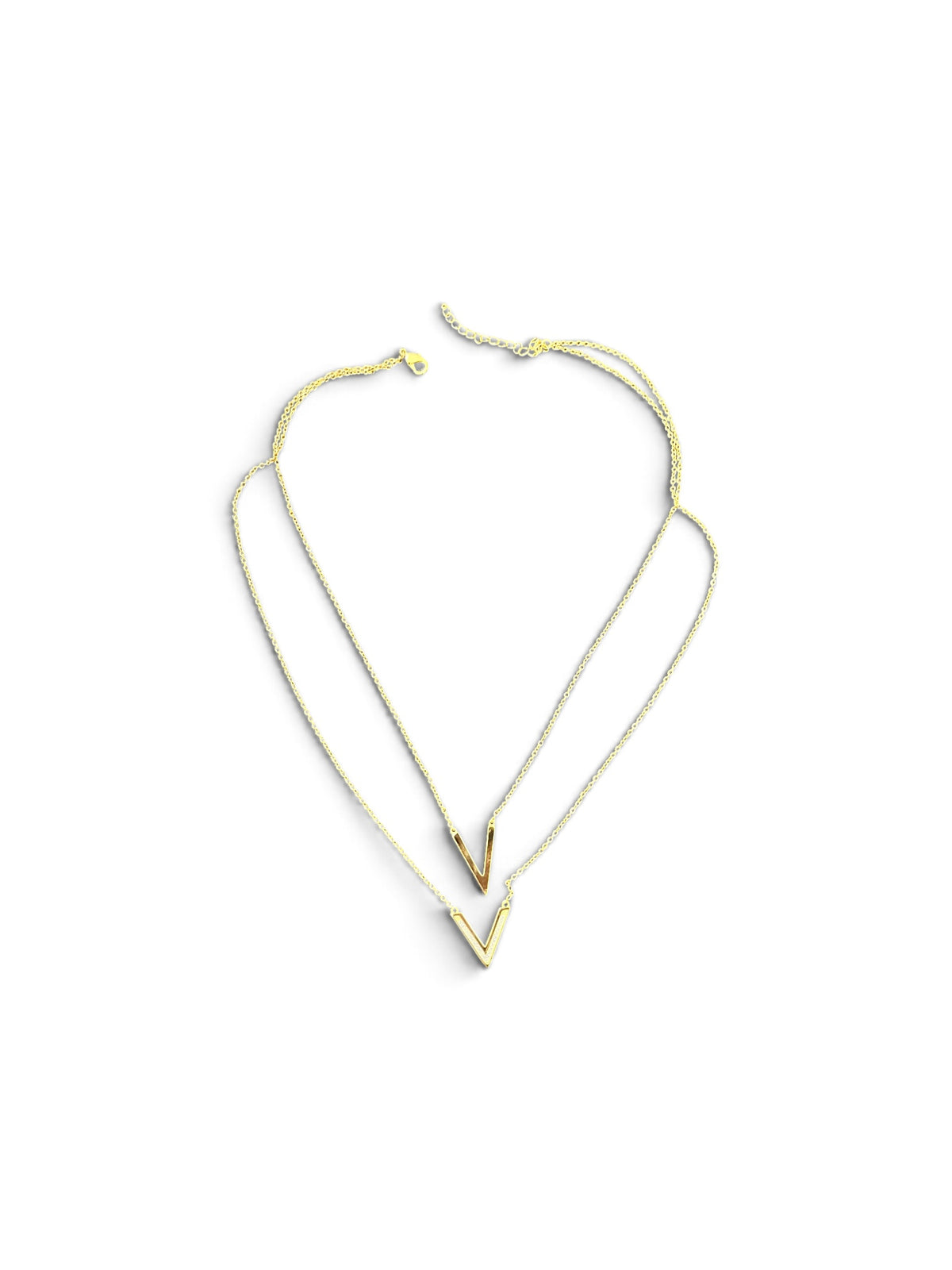 Gold plated double necklace