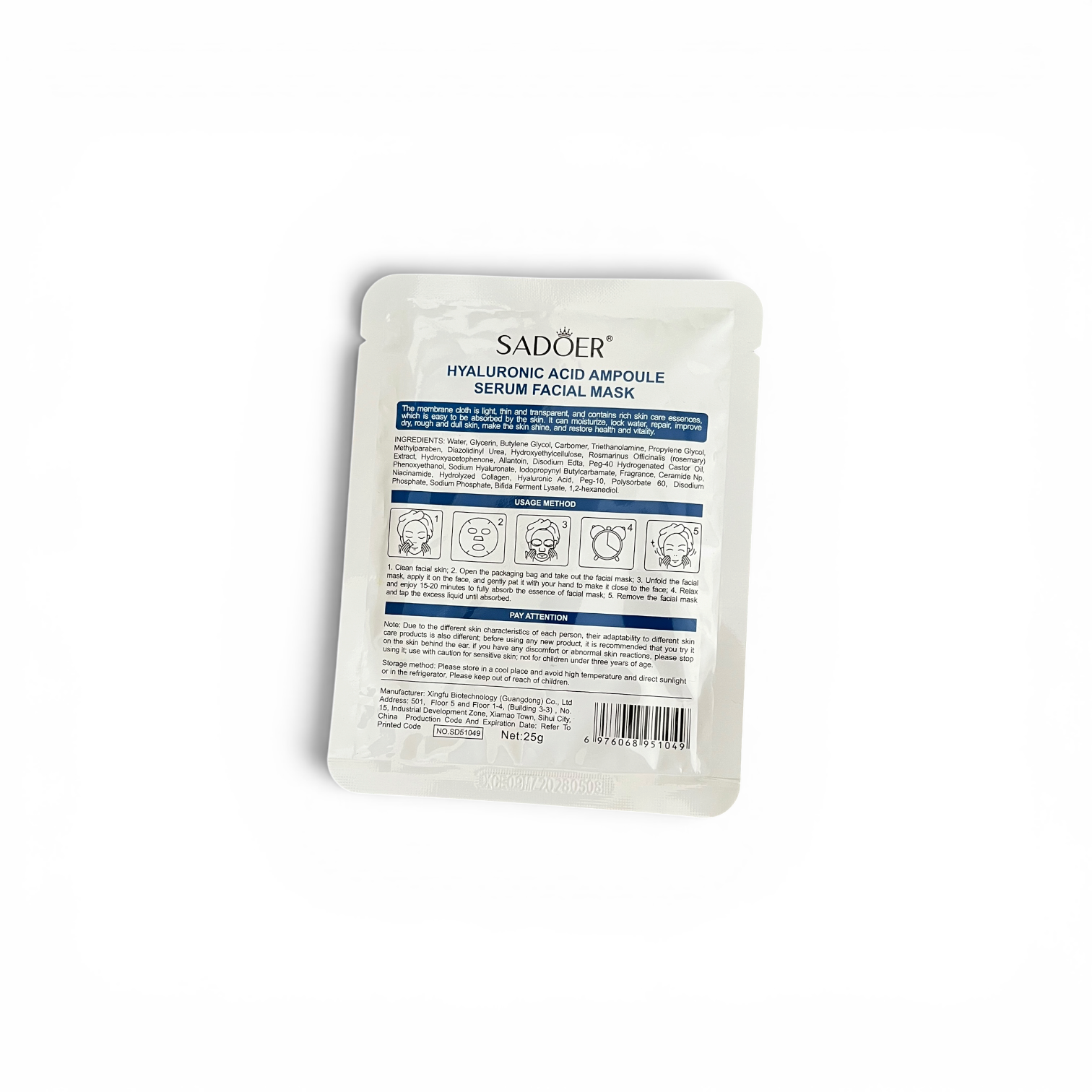 Hayluronic acid face mask