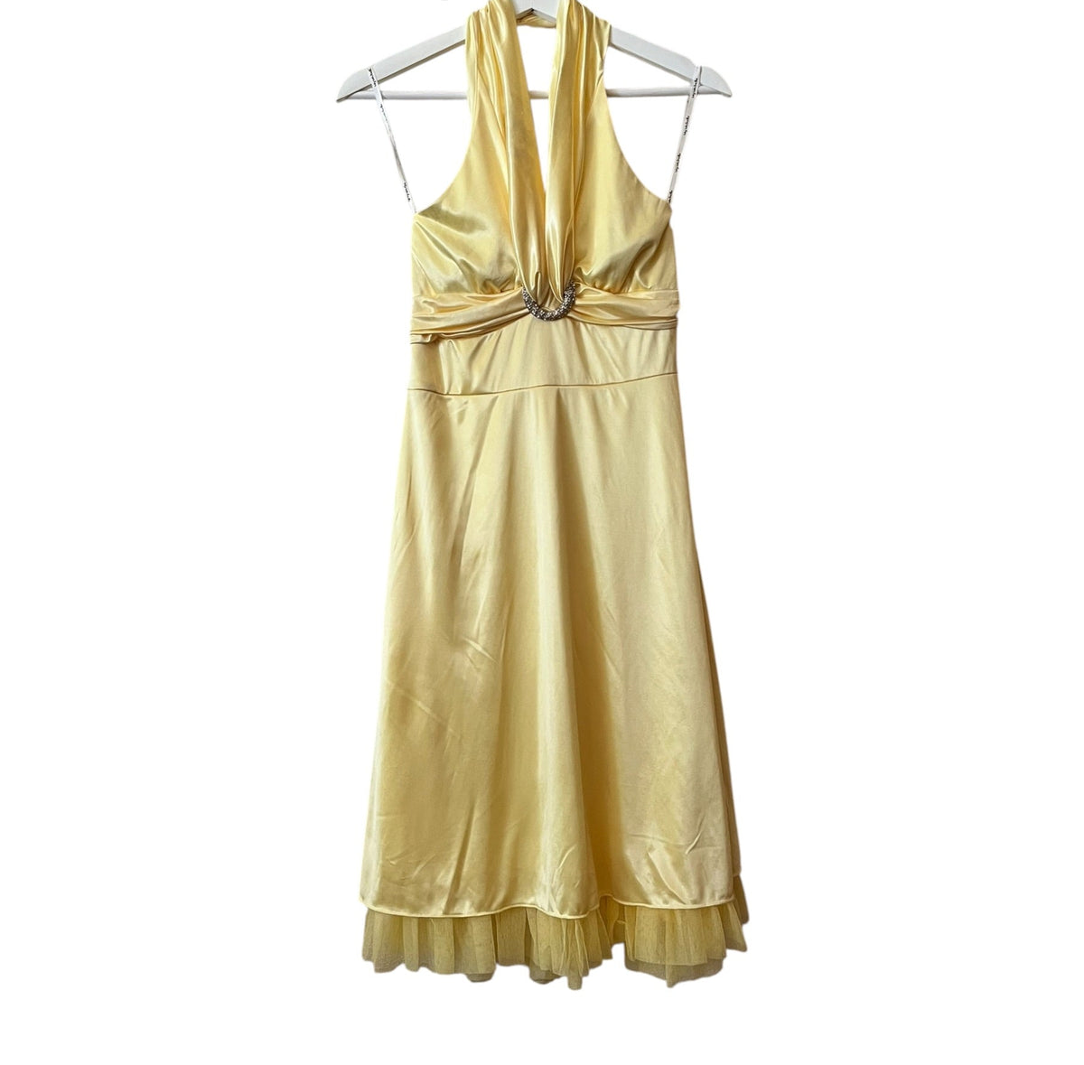 Lemonish yellow satin dress