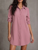 Dusty pink shirt dress S