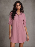 Dusty pink shirt dress S