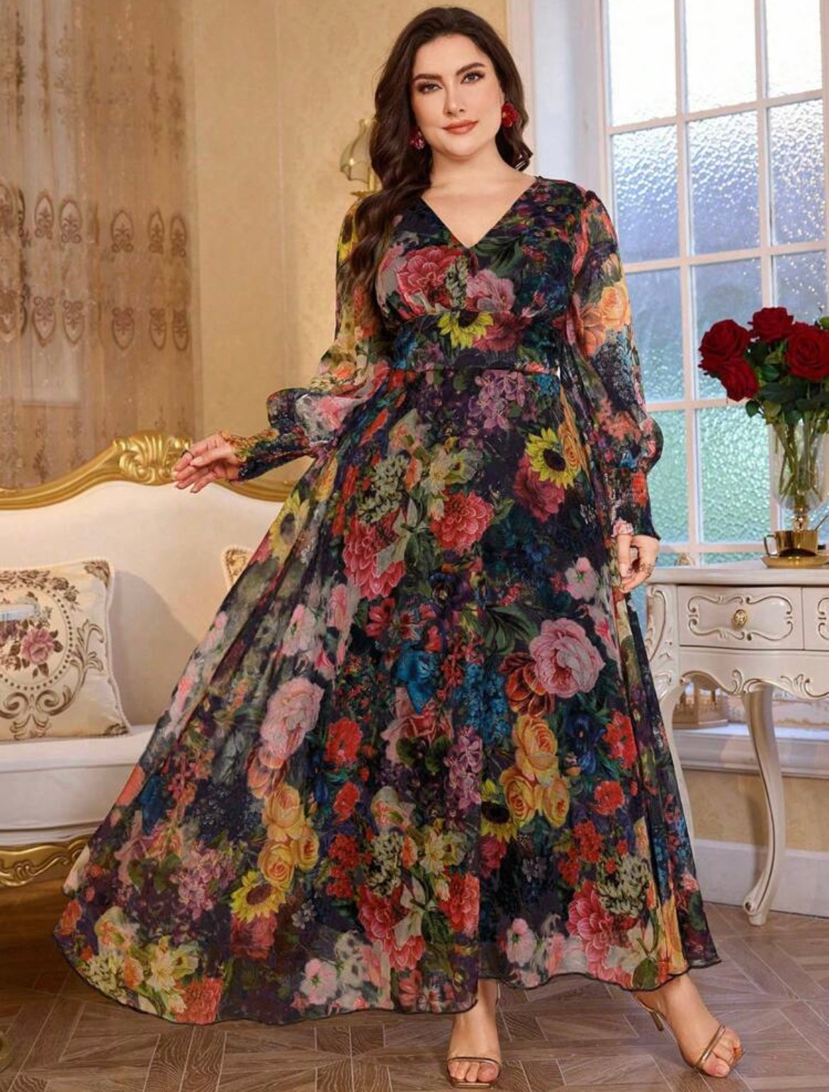 Long flowers dress