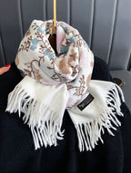 Embroidered floral scarf