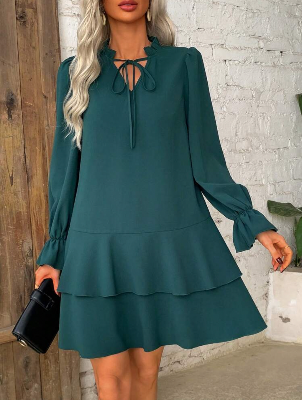 Green shirt dress