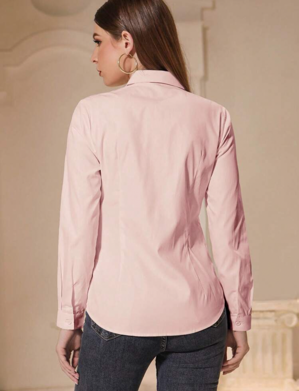 Baby pink formal shirt S