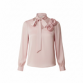 Satin flower blouse