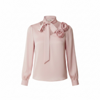Satin flower blouse