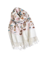 Embroidered floral scarf