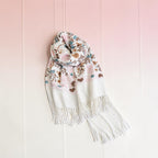 Embroidered floral scarf