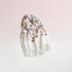 Embroidered floral scarf