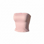 Bright & Bloom pink and white striped tube top pajama set with bow accent. Soft, breathable fabric.