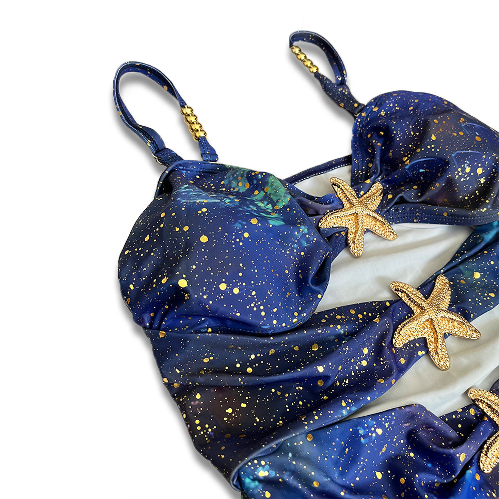 Galaxy swimsuit with skirt