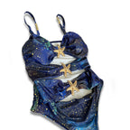 Galaxy swimsuit with skirt